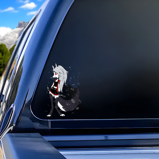 Loona Helluva Boss Anime Car Sticker Decal, perfect gift for kids and teens to decorate their school supplies. Vinyl car decals suitable for cars, motorcycles, laptops, computers, backpacks, water bottles, and more.
