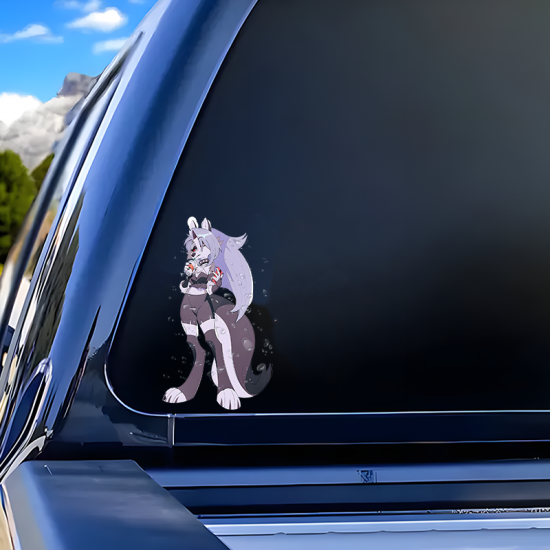 Loona Helluva Boss Car Decal Sticker, durable sticker for toolboxes, hard hats, and construction gear. Vinyl car decals suitable for cars, motorcycles, laptops, computers, backpacks, water bottles, and more.