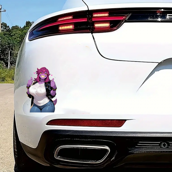 Susie Deltarune Thumbs Up Car Sticker/Decal, perfect for decorating bicycle frames, helmets, and accessories. Vinyl car decals suitable for cars, motorcycles, laptops, computers, backpacks, water bottles, and more.