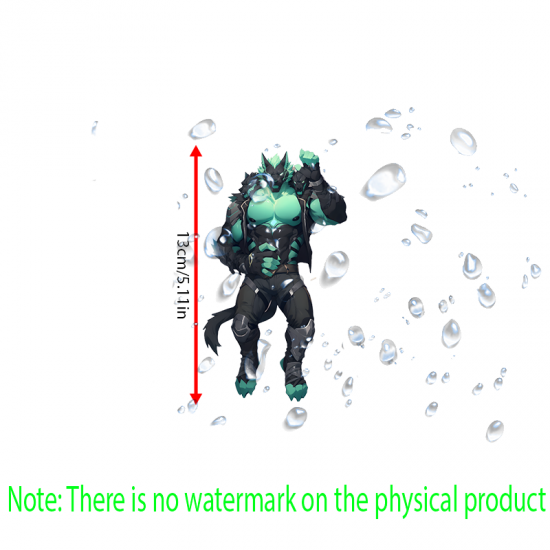 Three-Headed Wolf Anthro Muscle Car Sticker, perfect for gaming setups, PC towers, and console skins. Vinyl car decals suitable for cars, motorcycles, laptops, computers, backpacks, water bottles, and more.