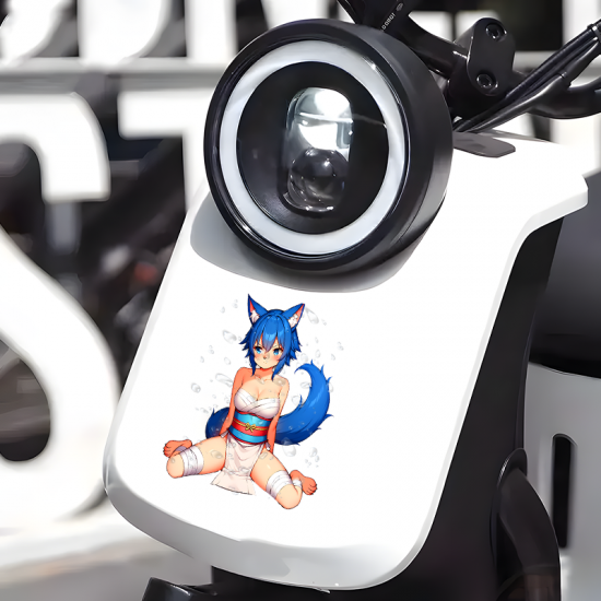 Anime Fox Girl Car Decal - VIP-426, waterproof vinyl decal for cars, motorcycles, bicycles, and helmets. Vinyl car decals suitable for cars, motorcycles, laptops, computers, backpacks, water bottles, and more.