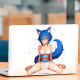 Anime Fox Girl Car Decal - VIP-426, waterproof vinyl decal for cars, motorcycles, bicycles, and helmets. Vinyl car decals suitable for cars, motorcycles, laptops, computers, backpacks, water bottles, and more.