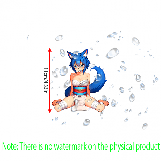 Anime Fox Girl Car Decal - VIP-426, waterproof vinyl decal for cars, motorcycles, bicycles, and helmets. Vinyl car decals suitable for cars, motorcycles, laptops, computers, backpacks, water bottles, and more.