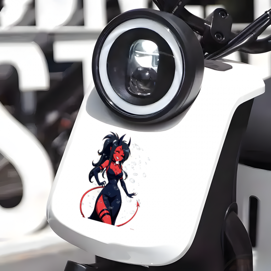 Anime Devil Girl Car Sticker Decal, ideal for customizing your airpods case or headphone stand. Vinyl car decals suitable for cars, motorcycles, laptops, computers, backpacks, water bottles, and more.