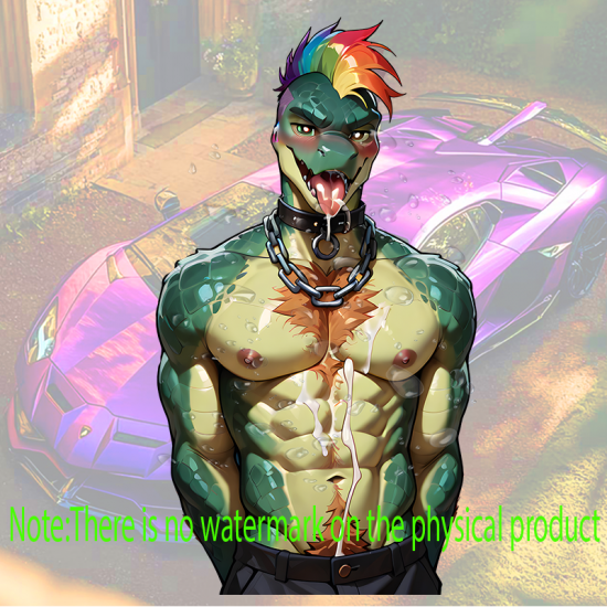 Muscular Lizard Furry with Rainbow Hair Sticker, ideal for customizing your airpods case or headphone stand. Vinyl car decals suitable for cars, motorcycles, laptops, computers, backpacks, water bottles, and more.