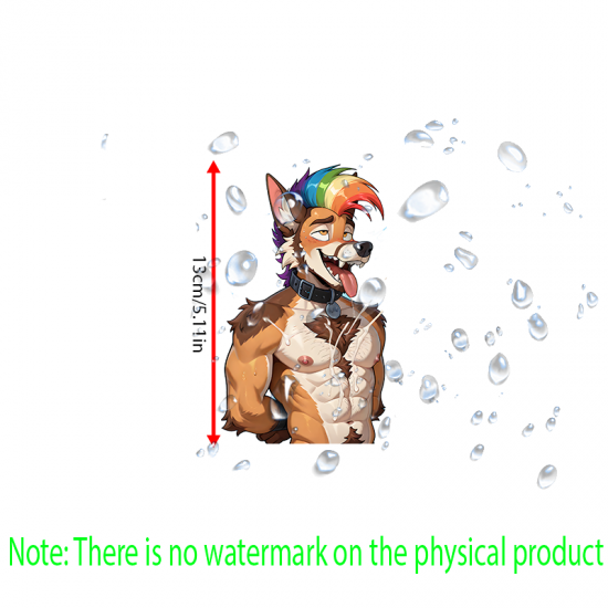 Furry Rainbow Dog Sticker/Decal, water-proof and sun-proof, great for car windows and bumpers. Vinyl car decals suitable for cars, motorcycles, laptops, computers, backpacks, water bottles, and more.
