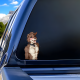 Furry Dog Sticker with Car Background, suitable for fixing up old furniture or adding flair to new items. Vinyl car decals suitable for cars, motorcycles, laptops, computers, backpacks, water bottles, and more.