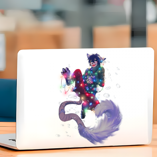 Furry Christmas Lights Car Sticker, a fun way to personalize your lunch box, cooler, or thermos. Vinyl car decals suitable for cars, motorcycles, laptops, computers, backpacks, water bottles, and more.