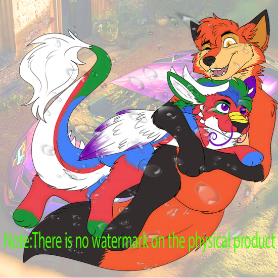 Furry Fox Hugging Sticker Decal, designed for MacBooks, iPhones, travel cases, guitars, and fridges. Vinyl car decals suitable for cars, motorcycles, laptops, computers, backpacks, water bottles, and more.