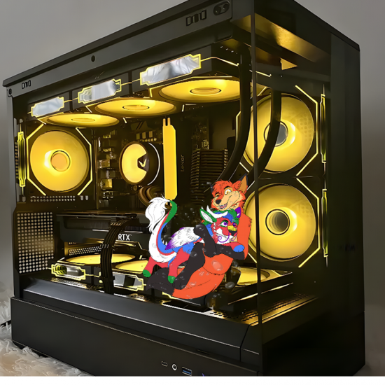 Furry Fox Hugging Sticker Decal, designed for MacBooks, iPhones, travel cases, guitars, and fridges. Vinyl car decals suitable for cars, motorcycles, laptops, computers, backpacks, water bottles, and more.