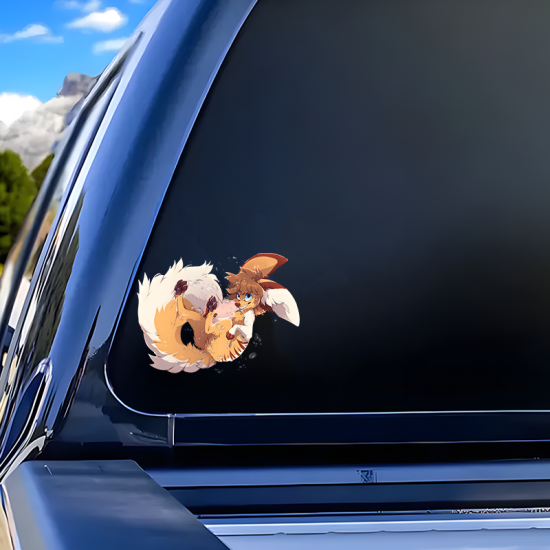 Fox Furry Car Wash Sticker/Decal, ideal for water bottles, hydro flasks, phones, tablets, and car bumpers. Vinyl car decals suitable for cars, motorcycles, laptops, computers, backpacks, water bottles, and more.