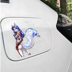 Anthro Fox Girl Sticker Car Decal, great for decorating notebooks, journals, scrapbooks, and gift packages. Vinyl car decals suitable for cars, motorcycles, laptops, computers, backpacks, water bottles, and more.