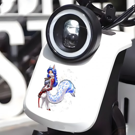 Anthro Fox Girl Sticker Car Decal, great for decorating notebooks, journals, scrapbooks, and gift packages. Vinyl car decals suitable for cars, motorcycles, laptops, computers, backpacks, water bottles, and more.