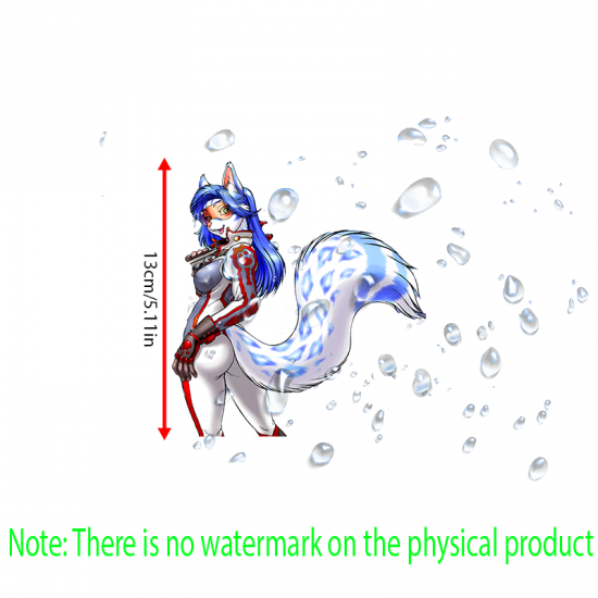 Anthro Fox Girl Sticker Car Decal, great for decorating notebooks, journals, scrapbooks, and gift packages. Vinyl car decals suitable for cars, motorcycles, laptops, computers, backpacks, water bottles, and more.