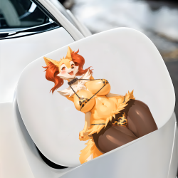 Sexy Furry Fox Girl Bikini Sticker Decal, versatile decal for tablets, smartphones, and power banks. Vinyl car decals suitable for cars, motorcycles, laptops, computers, backpacks, water bottles, and more.