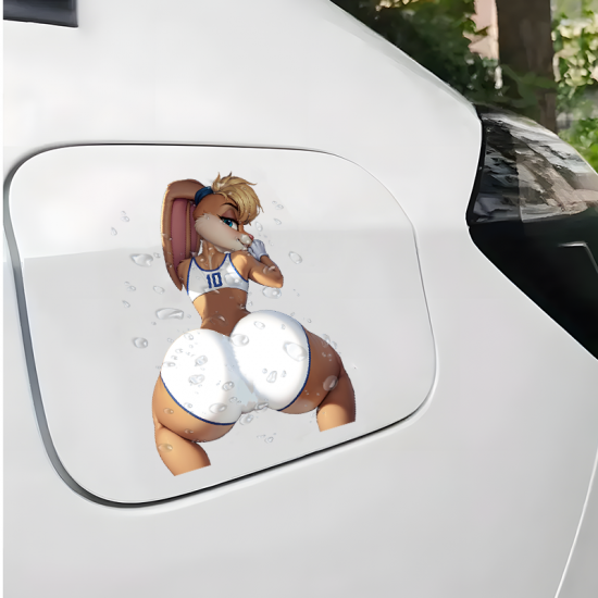 Lola Bunny Car Decal, designed for MacBooks, iPhones, travel cases, guitars, and fridges. Vinyl car decals suitable for cars, motorcycles, laptops, computers, backpacks, water bottles, and more.