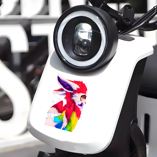 Rainbow Furry Fox Animal Decal Sticker, ideal for water bottles, hydro flasks, phones, tablets, and car bumpers. Vinyl car decals suitable for cars, motorcycles, laptops, computers, backpacks, water bottles, and more.