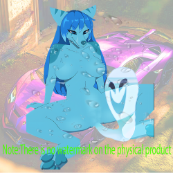 Blue Furry Girl Wet Car Decal Sticker, great for adding a pop of color to your fridge or freezer. Vinyl car decals suitable for cars, motorcycles, laptops, computers, backpacks, water bottles, and more.