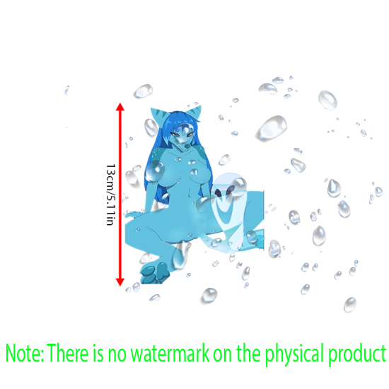 Blue Furry Girl Wet Car Decal Sticker, great for adding a pop of color to your fridge or freezer. Vinyl car decals suitable for cars, motorcycles, laptops, computers, backpacks, water bottles, and more.
