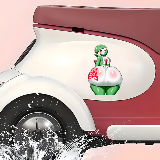 Gardevoir Rose Butt Sticker, cute design suitable for party favors, goodie bags, and rewards. Vinyl car decals suitable for cars, motorcycles, laptops, computers, backpacks, water bottles, and more.