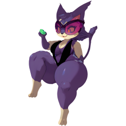 Purple Cat Girl with Glasses and Green Orb Sticker, great for adding a pop of color to your fridge or freezer. Vinyl car decals suitable for cars, motorcycles, laptops, computers, backpacks, water bottles, and more.