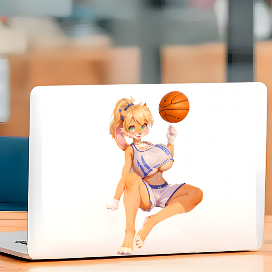 Furry Basketball Bunny Girl Car Decal Sticker, looks amazing on phone cases, tablets, gaming consoles, and controllers. Vinyl car decals suitable for cars, motorcycles, laptops, computers, backpacks, water bottles, and more.