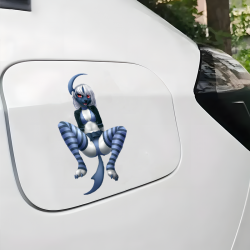 Furry Anthro Girl with Lamborghini Sticker, cute design suitable for party favors, goodie bags, and rewards. Vinyl car decals suitable for cars, motorcycles, laptops, computers, backpacks, water bottles, and more.