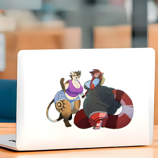 Furry Ladies with Car Sticker, easy to apply on cars, trucks, vans, and recreational vehicles. Vinyl car decals suitable for cars, motorcycles, laptops, computers, backpacks, water bottles, and more.