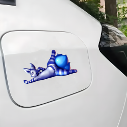 Sexy Anthro Fox with Blue Stripes Car Decal, high definition print suitable for collectors and fans. Vinyl car decals suitable for cars, motorcycles, laptops, computers, backpacks, water bottles, and more.