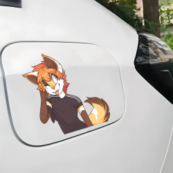 Winking Fox Furry Sticker/Decal, the perfect finishing touch for your scrapbooking masterpiece. Vinyl car decals suitable for cars, motorcycles, laptops, computers, backpacks, water bottles, and more.