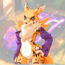 Winged Anthro Wolf Demon Girl Sticker/Decal, suitable for decorating envelopes, letters, and invitation cards. Vinyl car decals suitable for cars, motorcycles, laptops, computers, backpacks, water bottles, and more.