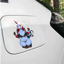 Wet Oni Girl with Sports Car Sticker, adds style to your daily planner, notebook, and office supplies. Vinyl car decals suitable for cars, motorcycles, laptops, computers, backpacks, water bottles, and more.