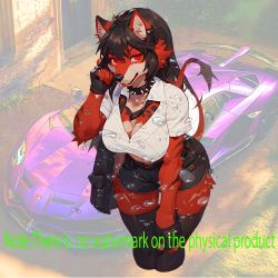 Red Furry Anthro Car Sticker Decal, suitable for computers,laptops, water bottles,suitcases,cars, and other surfaces. Vinyl car decals suitable for cars,motorcycles,laptops, computers, backpacks, water bottles, and more.