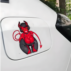 Anime Devil Girl Car Decal Sticker, perfect for gaming setups, PC towers, and console skins. Vinyl car decals suitable for cars, motorcycles, laptops, computers, backpacks, water bottles, and more.