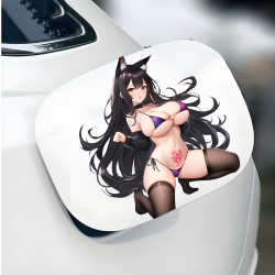 Anime Fox Girl Bikini Sticker Decal, excellent for decorating bedroom doors, lockers, and furniture. Vinyl car decals suitable for cars, motorcycles, laptops, computers, backpacks, water bottles, and more.