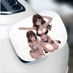 Anime Bikini Girls Tattoo Sticker Decal, great for musical instruments like guitar cases, drums, and pianos. Vinyl car decals suitable for cars, motorcycles, laptops, computers, backpacks, water bottles, and more.
