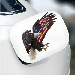 American Flag Eagle Sticker, adheres well to plastic, metal, wood, glass, and ceramic surfaces. Vinyl car decals suitable for cars, motorcycles, laptops, computers, backpacks, water bottles, and more.