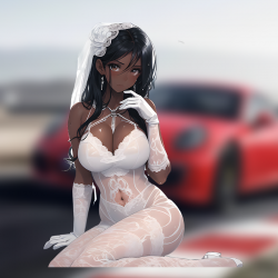 Anime Bride Girl with Red Car Sticker, ideal for customizing your airpods case or headphone stand. Vinyl car decals suitable for cars, motorcycles, laptops, computers, backpacks, water bottles, and more.